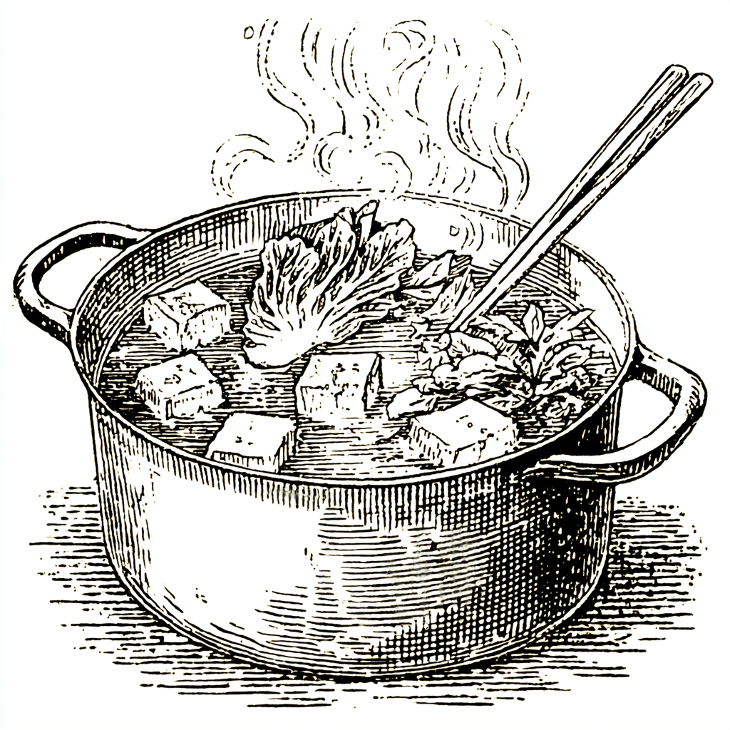 スープを煮込む